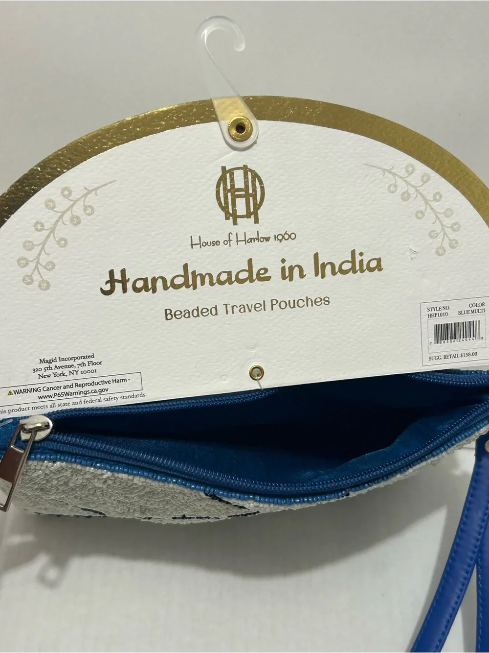 House of Harlow Evil Eye Beaded Travel Pouch Wristlet Clutch Bag Esoteric Boho
